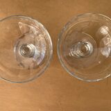 Pair of old crystal champagne glasses