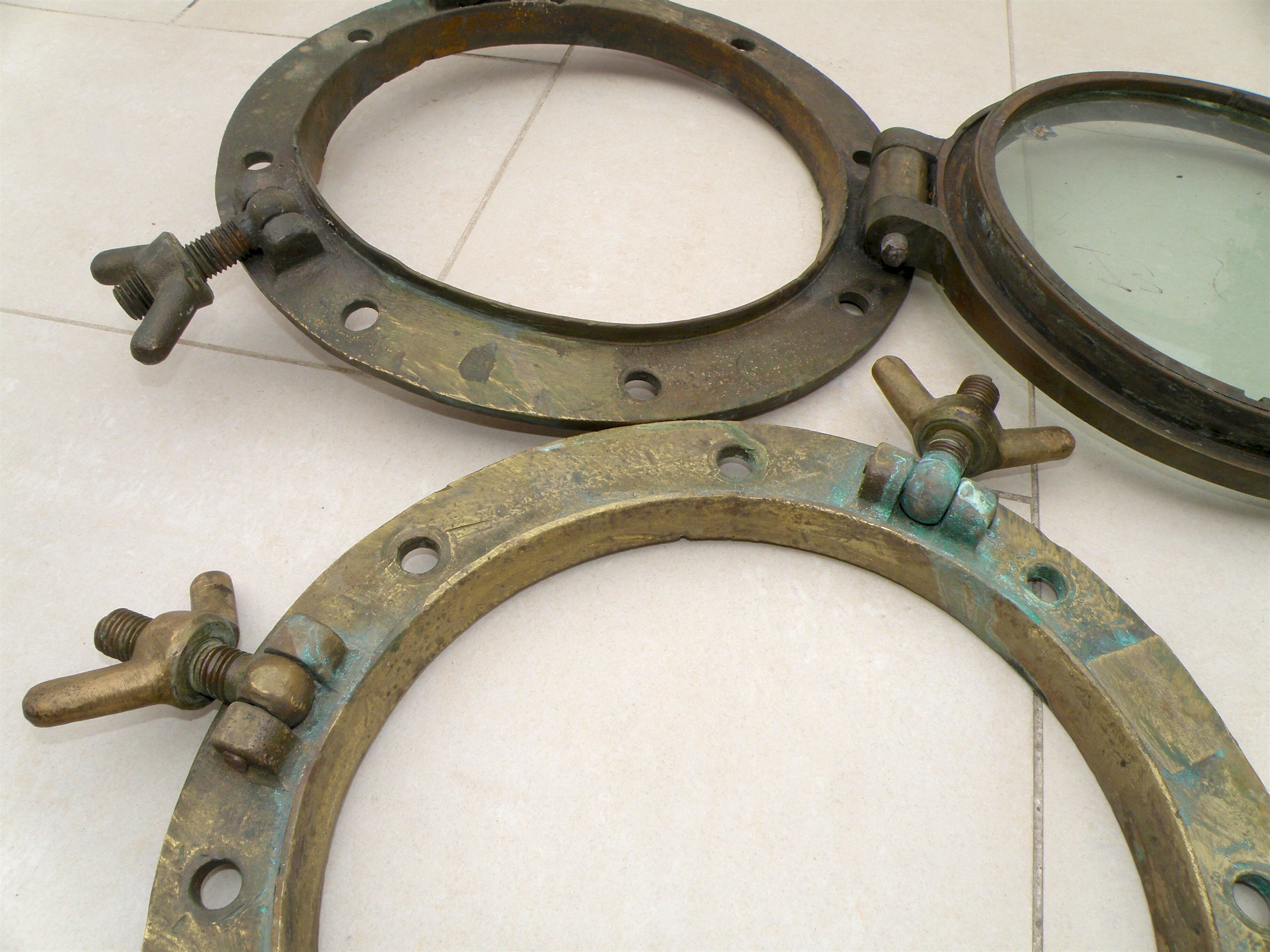 Two large windows complete old ship