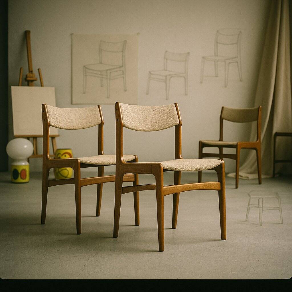 Teak dining chairs attributed to Erik Buch for Anderstrup Stolefabrik, Denmark, 1970s, set of 3