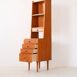 Fine teak bookcase with drawers