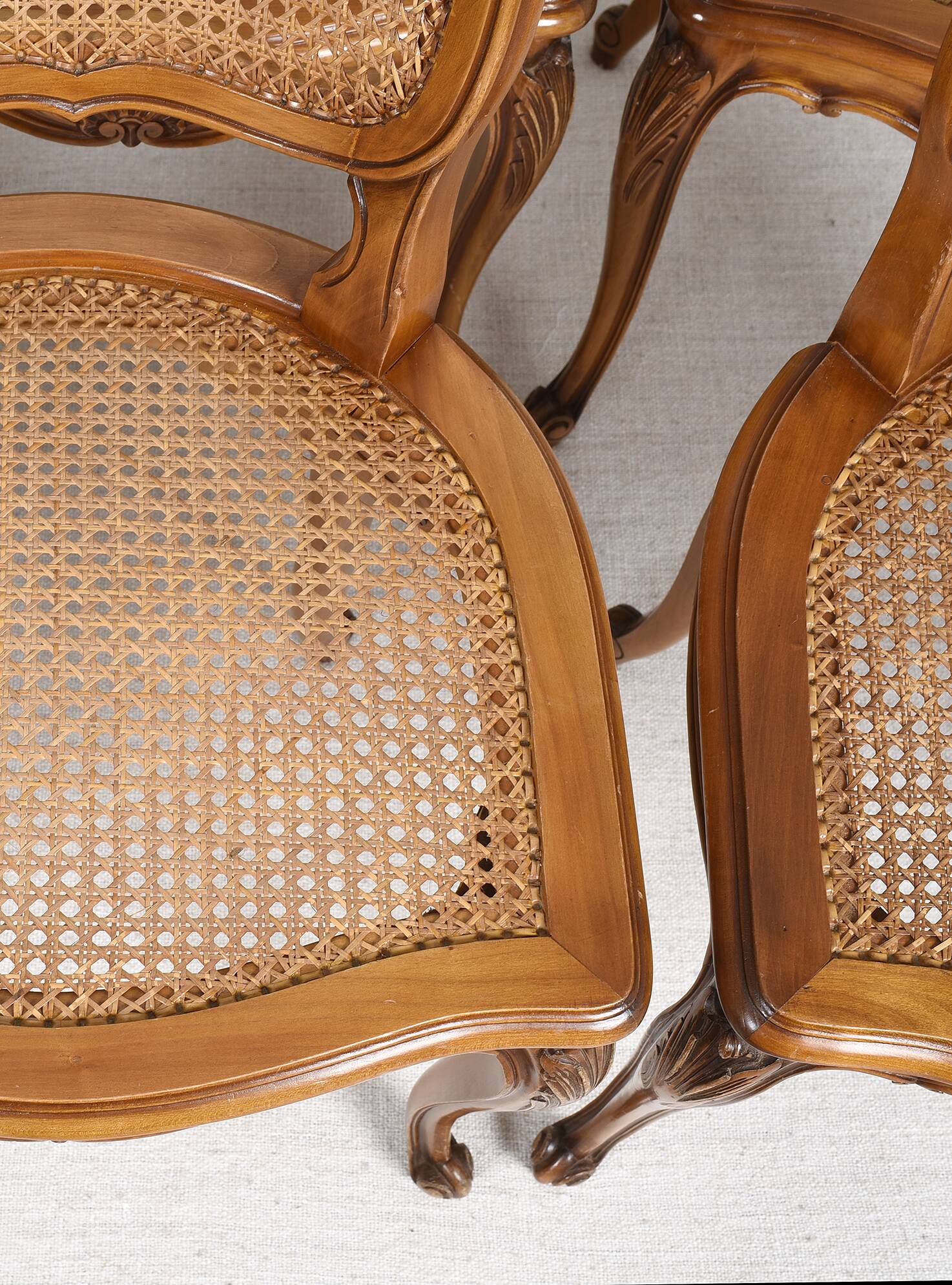 Louis xvi style cane chairs