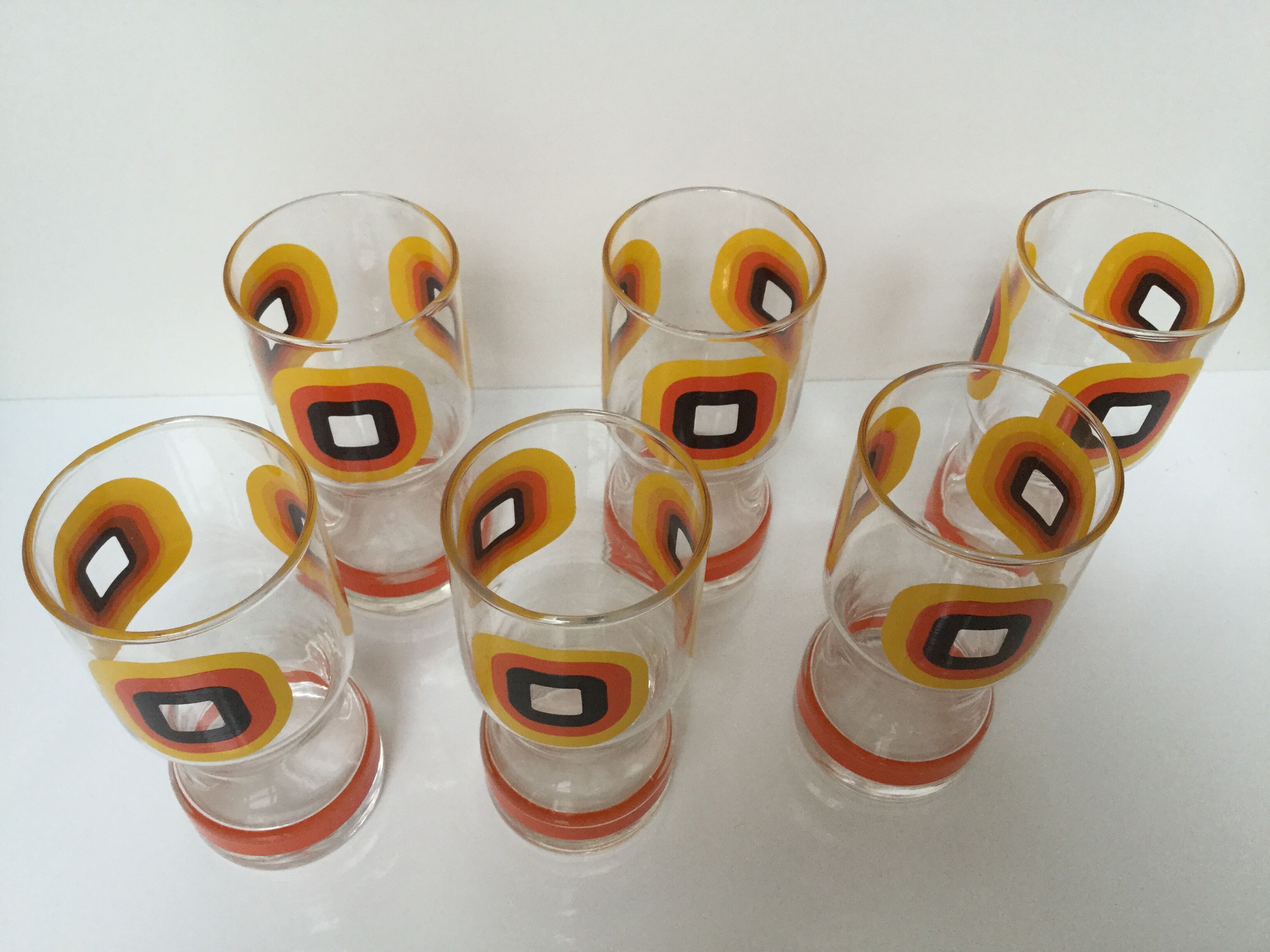 Vintage orange ade glasses 1970