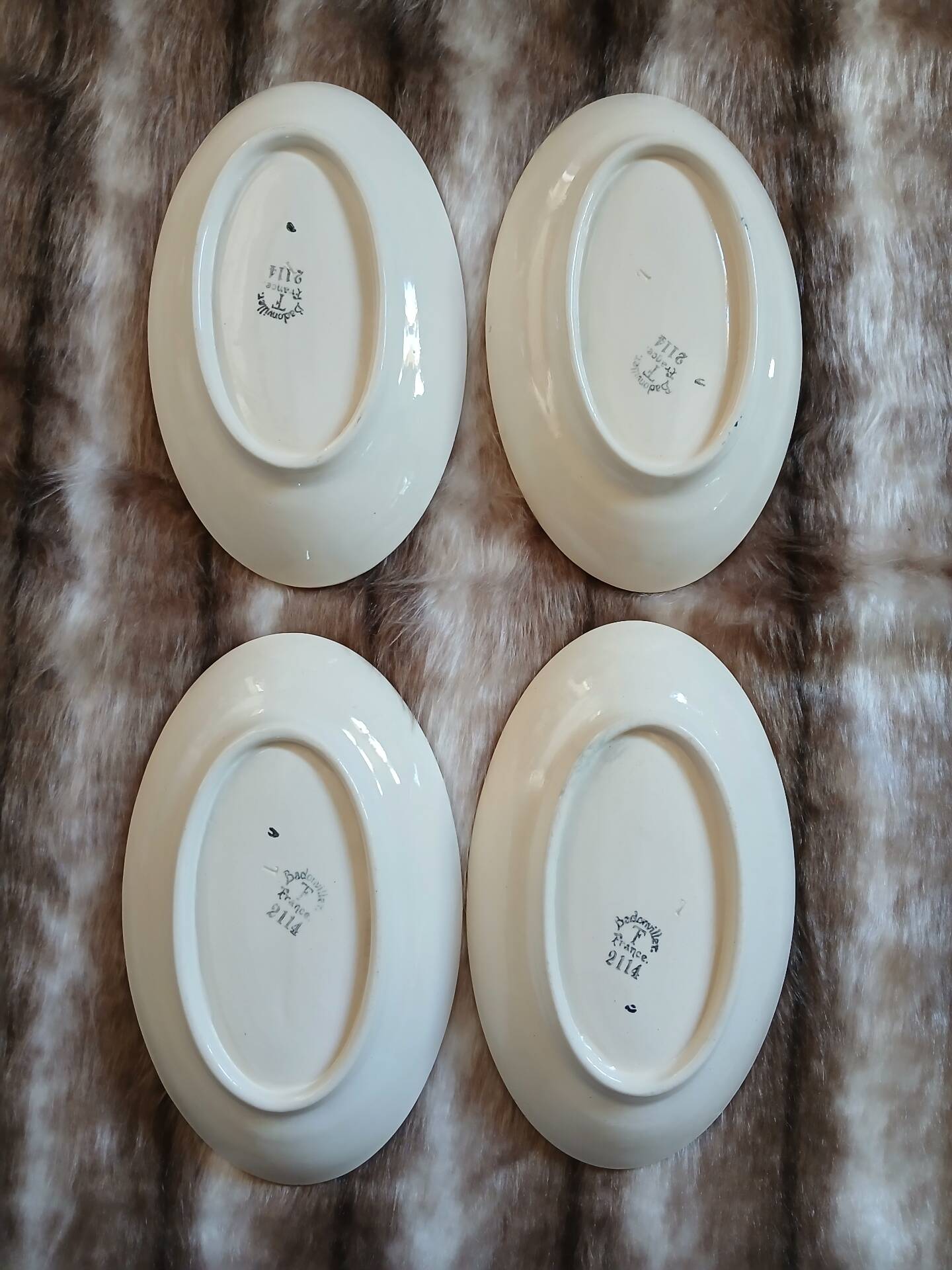 4 antique dishes in ironstone from Badonviller