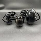 Brutalist black ceramic coffee service – Modernist design