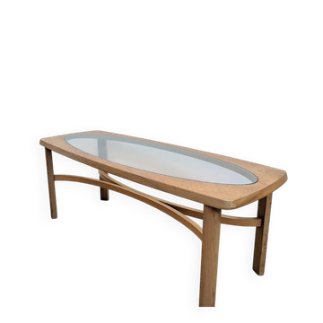 Vintage Nathan coffee table in teak and glass, 1960s.