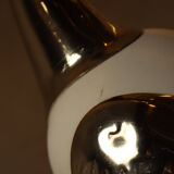 Grand lampadaire en laiton en forme de flamant rose, orné de feuilles de ginkgo sculptées, années 1970