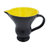 Pitcher Digoin Sarreguemines black satin and yellow