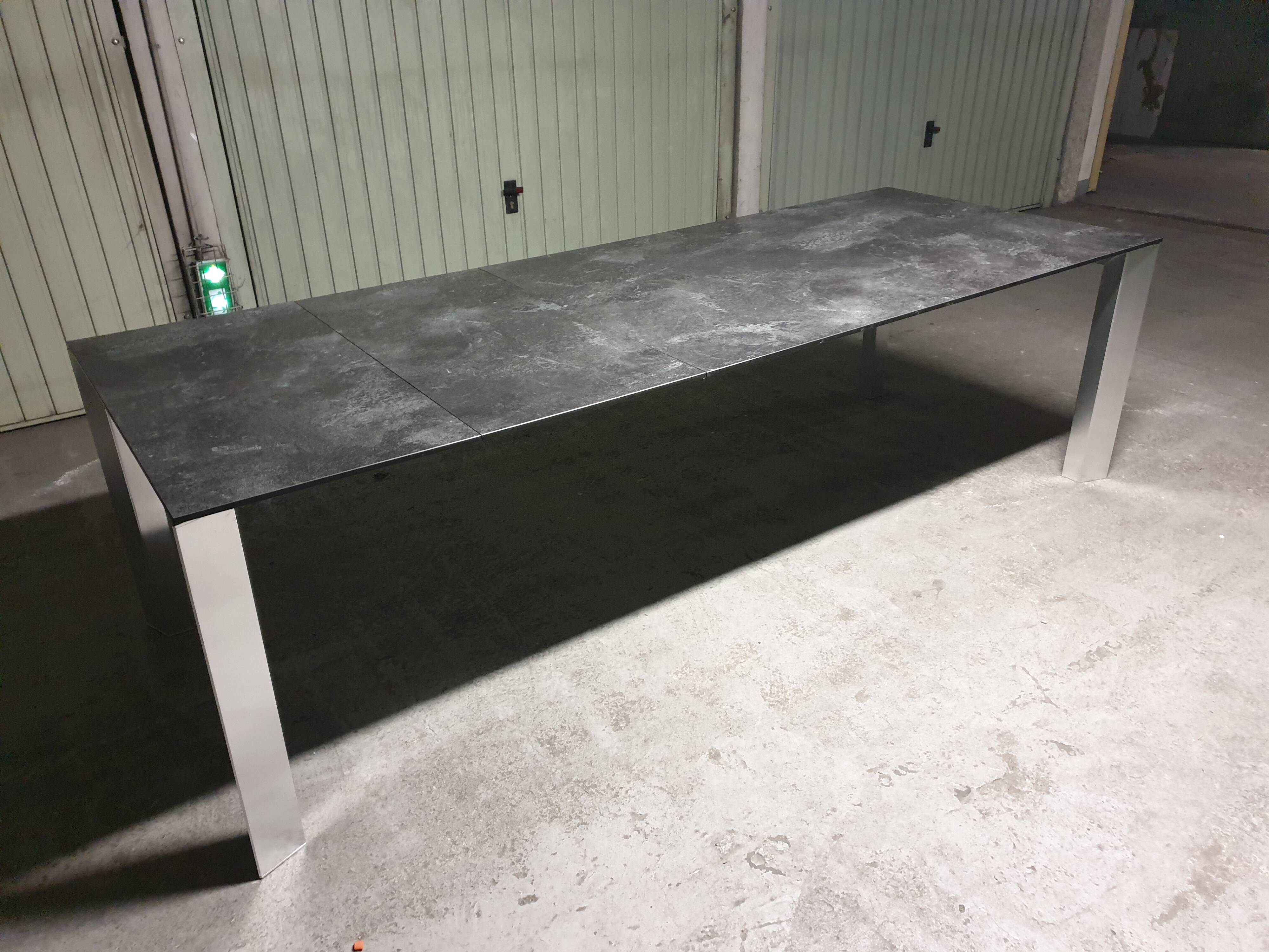Stainless steel and ceramic dining table 2000