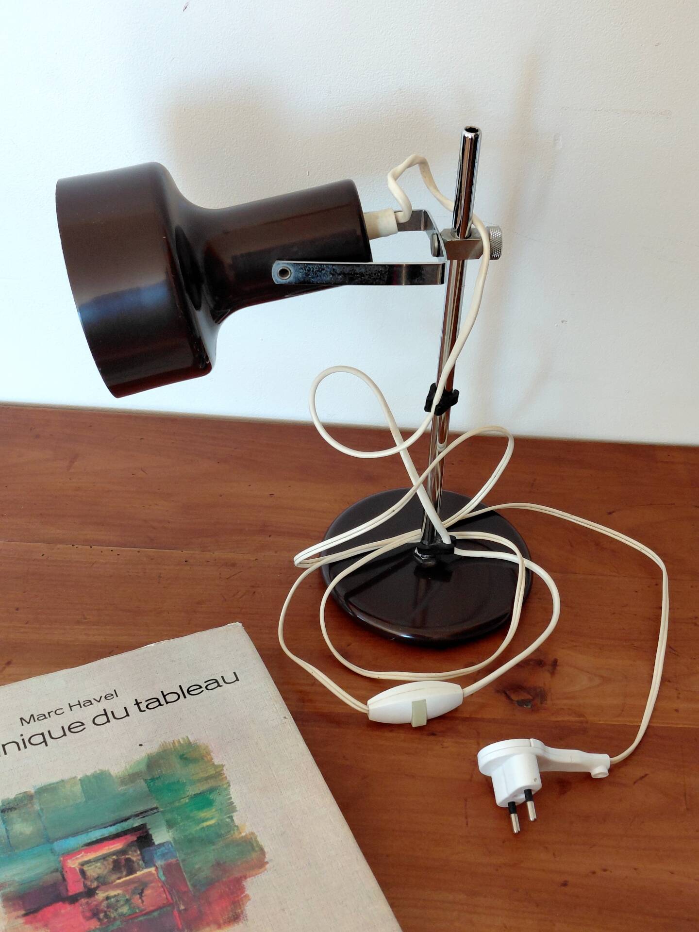 Lampe de bureau ou chevet vintage Space Age orientable-Années 70
