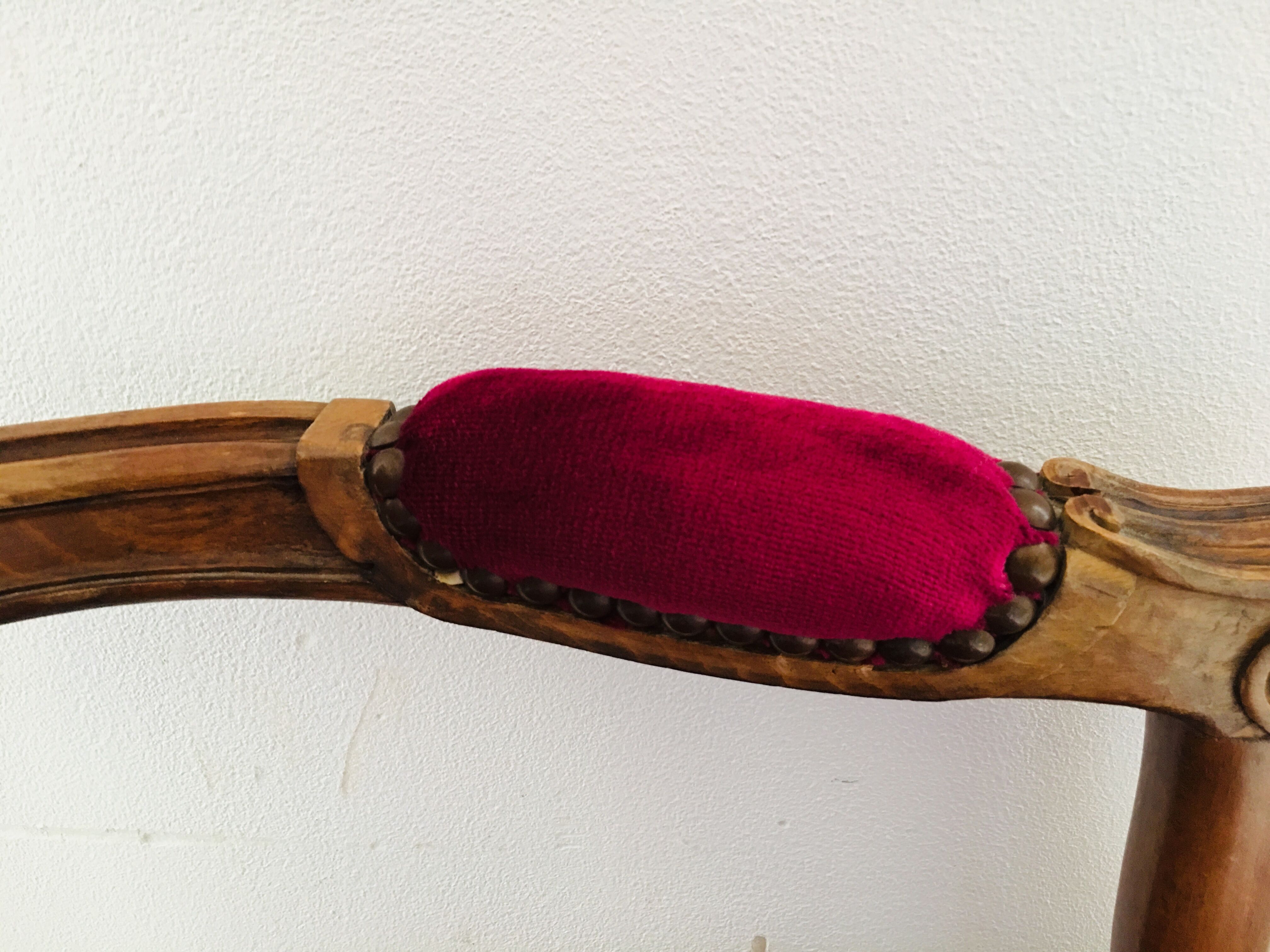 Burgundy pink velvet shepherdess