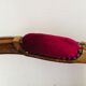 Burgundy pink velvet shepherdess