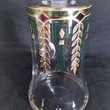 Carafe and 3 liquor glasses with Jugendstijl motifs, year 1920