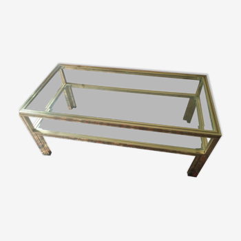Coffee table glass and metal dore