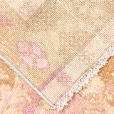 2x7 pink and brown turkish runner rug, 204x58cm