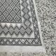 Tapis margoum blanc et gris tissé mains