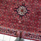 Handmade vintage Persian Malayer rug 167cm x 219cm, 1960s