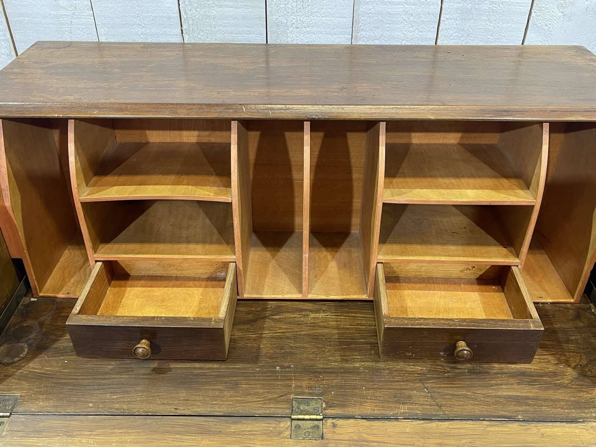 1930s English walnut secretary