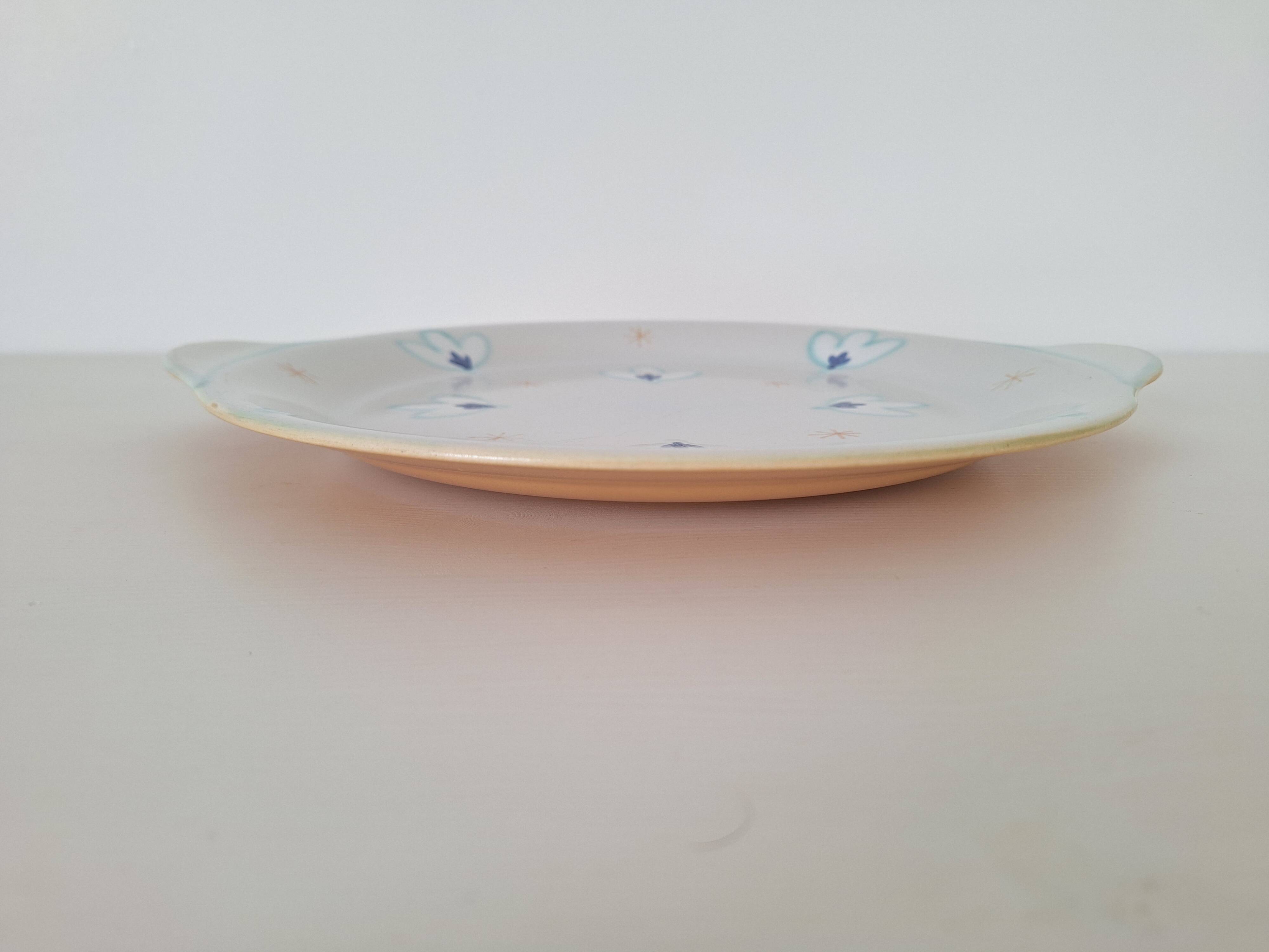 Blue pie dish Belgian manufacture Boch