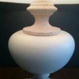 Ceramic lamp on a travertine base