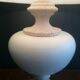 Ceramic lamp on a travertine base