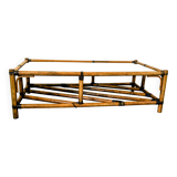 Vintage rattan coffee table, natural elegance