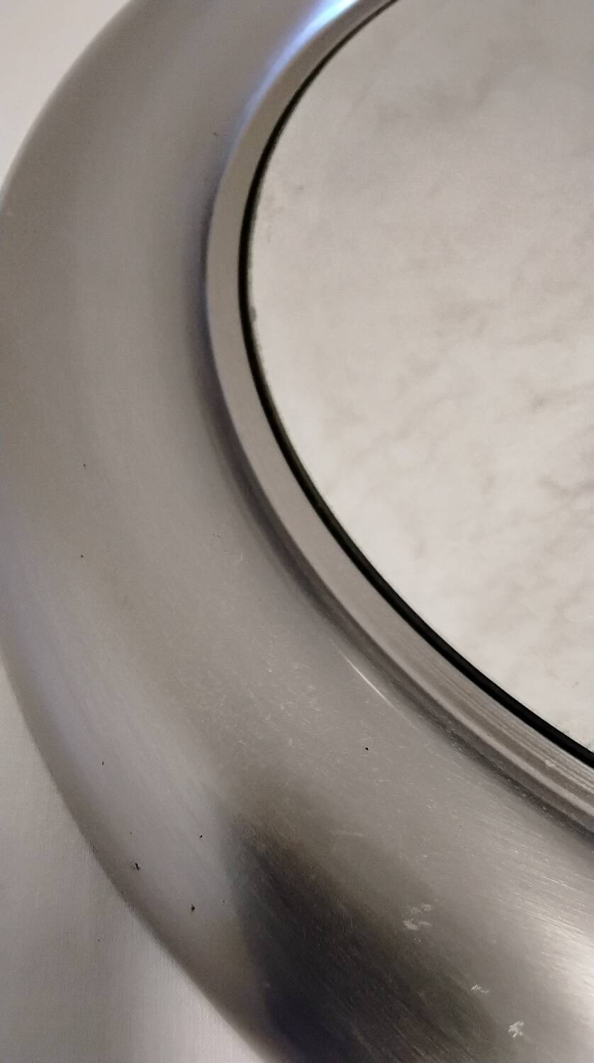 Reggiani round mirror in vintage chrome metal