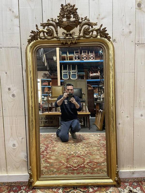 Miroir époque Louis Philippe à fronton OR