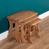 Retro Restored Ercol Chantry Nest Of Elm Tables