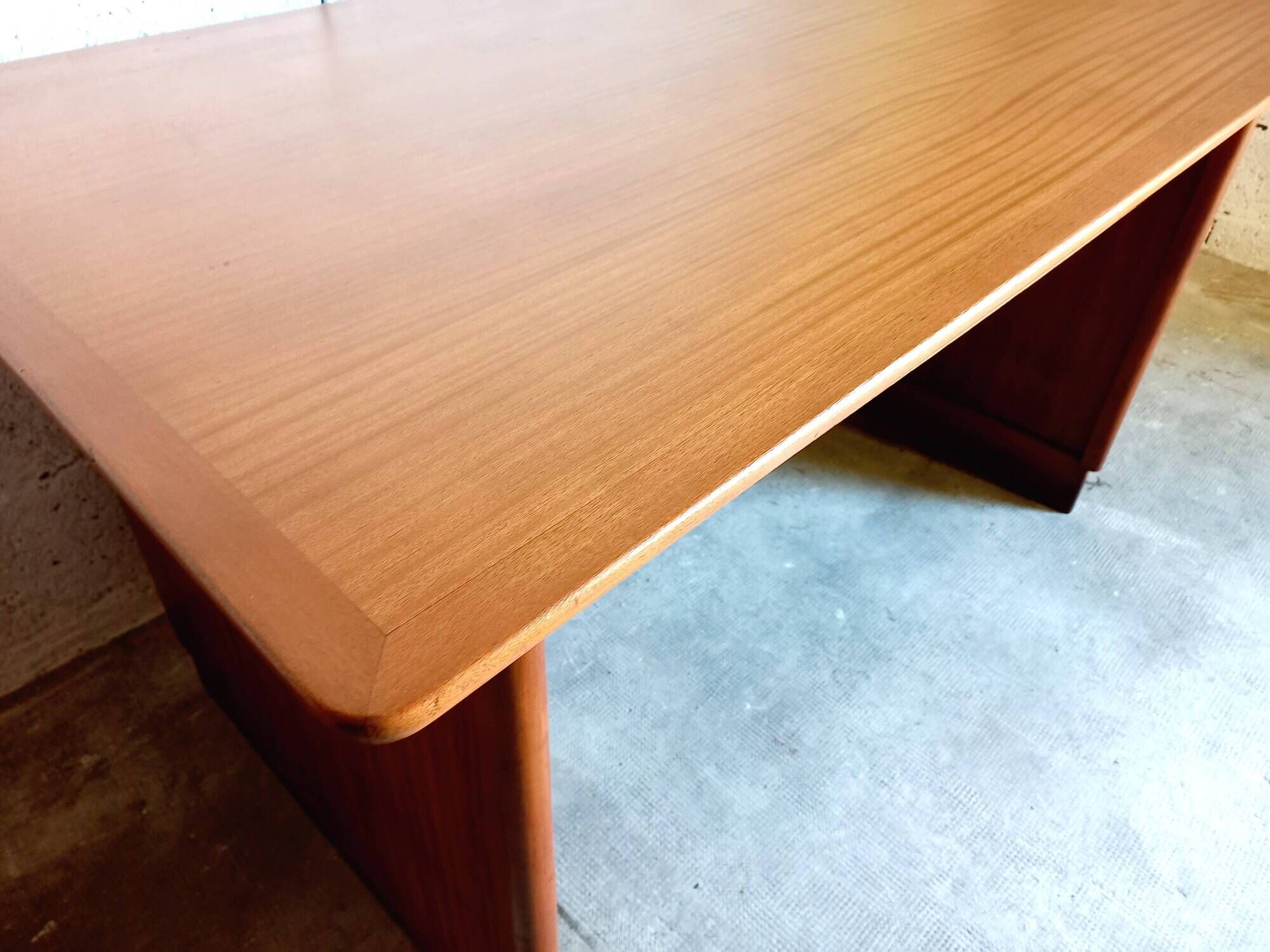 Bureau de direction vintage en bois et teck années 50/60