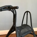Rocking horse in rattan and bamboo