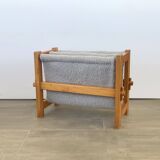 Magazine holders in wood and fabric buckles, 1970