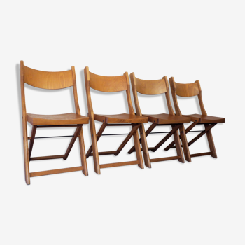 Set of 4 mid century folding chairs