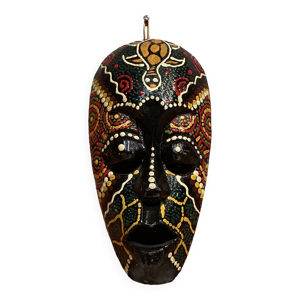 Masque mural en bois