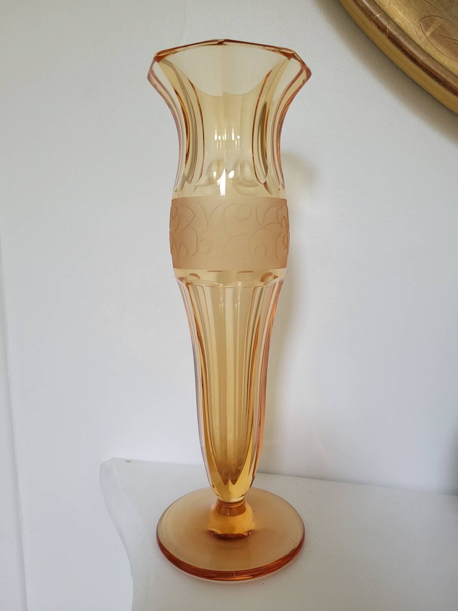 Vase soliflore Art Nouveau en cristal taillé