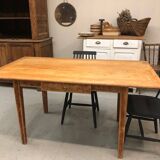 Old brasserie table with oak top