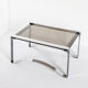 Vintage coffee table in chromed metal and glass, France 1970
