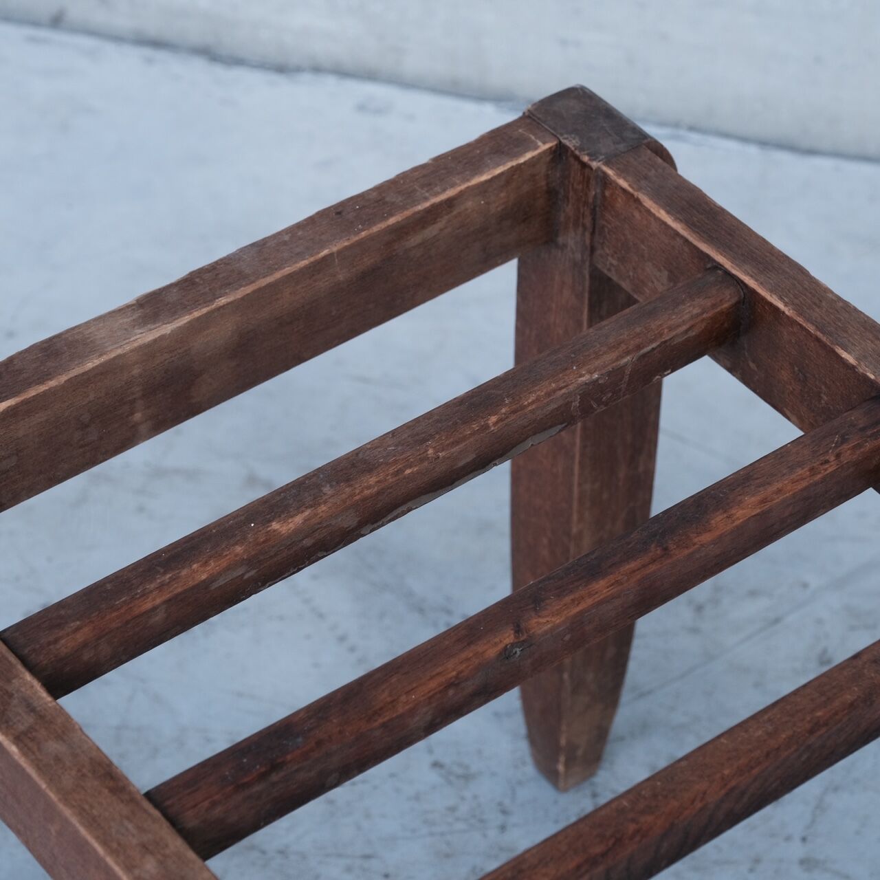 French mid-century wooden luggage racks