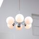 Space Age Italian Sputnik Chrome and Opaline Chandelier, 1970s