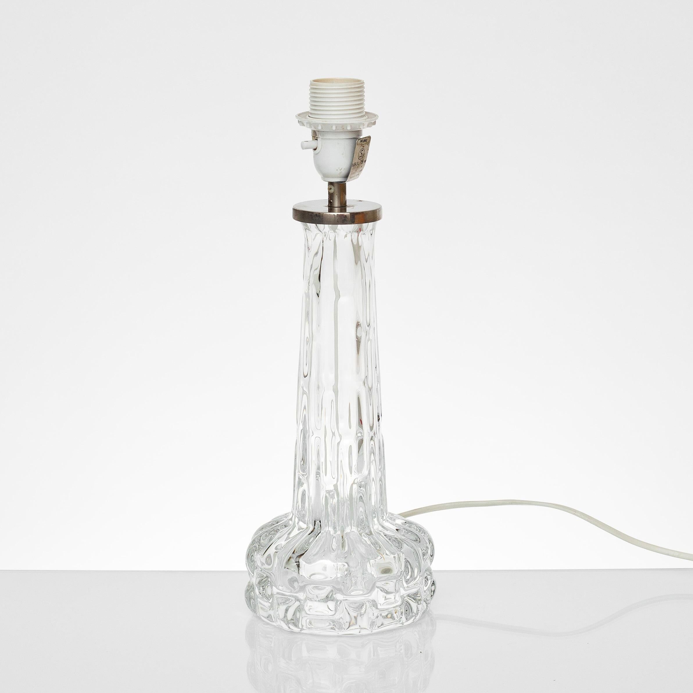 Carl Fagerlund for Orrefors, table lamp model in glass "RD", Sweden 1960