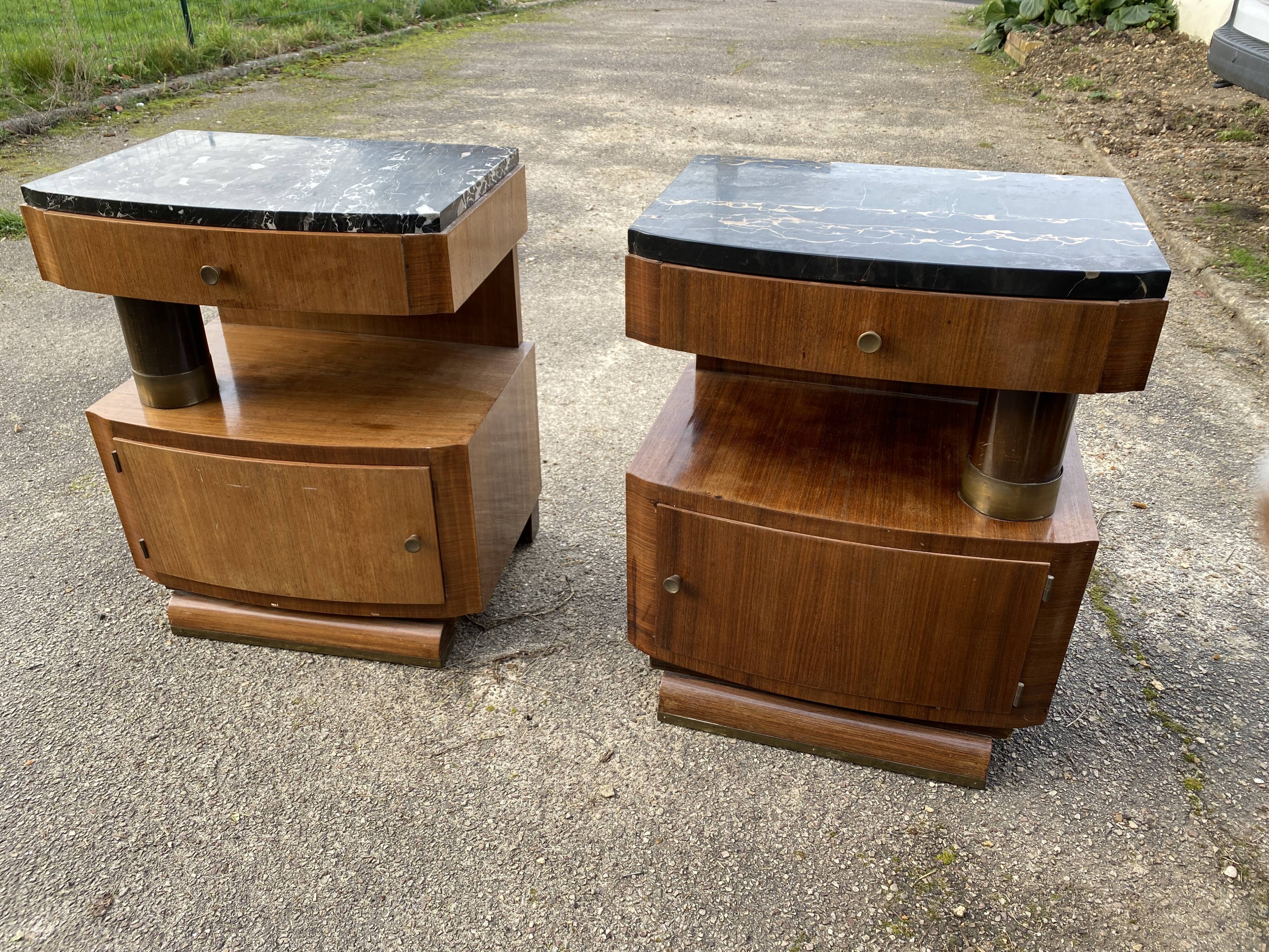 Pair of art deco bedsides