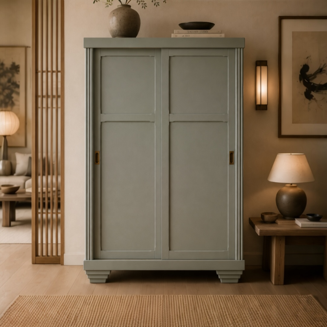 Parisian Art Deco wardrobe with sliding doors.