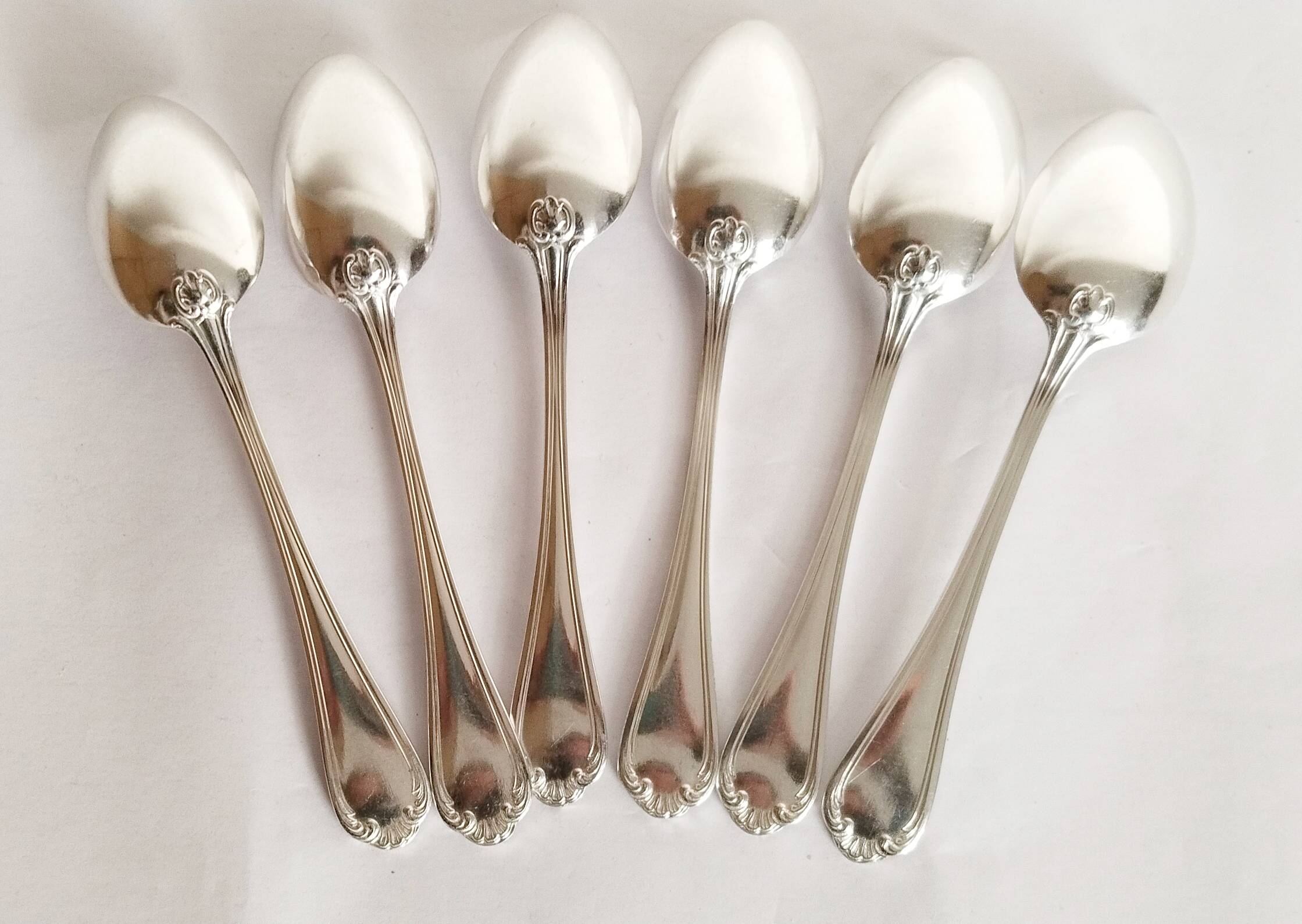 Dessert spoons, silver teaspoons, Félix Frères 18G