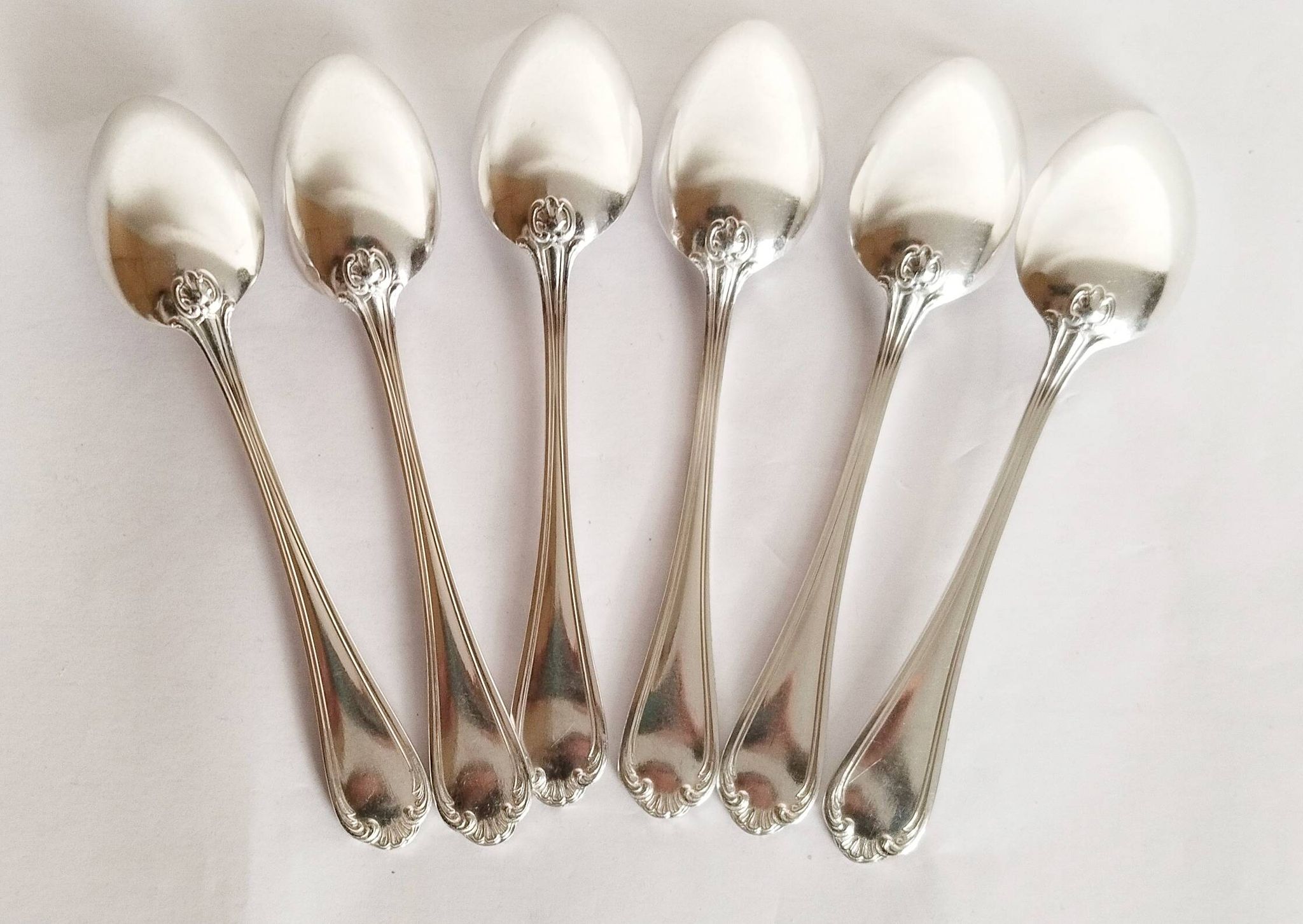 Cuillères à dessert , cuillères à café en argent, Félix Frères 18G