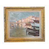 Tableau Port de Saint Tropez 1939 Hippolyte Lety
