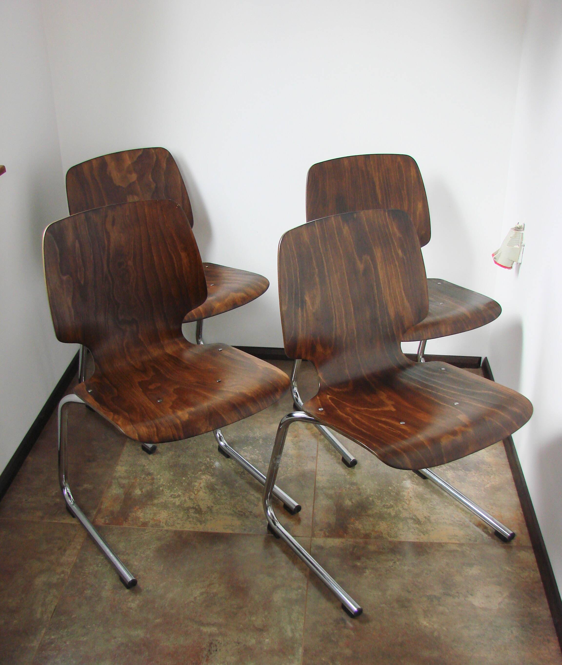 Ensemble de 4 chaises Kusch+Co Flötotto, années 1960.