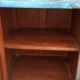 Blue wooden buffet with 2 drawers and 2 doors