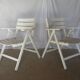 Four vintage wooden garden armchairs from the 1950s