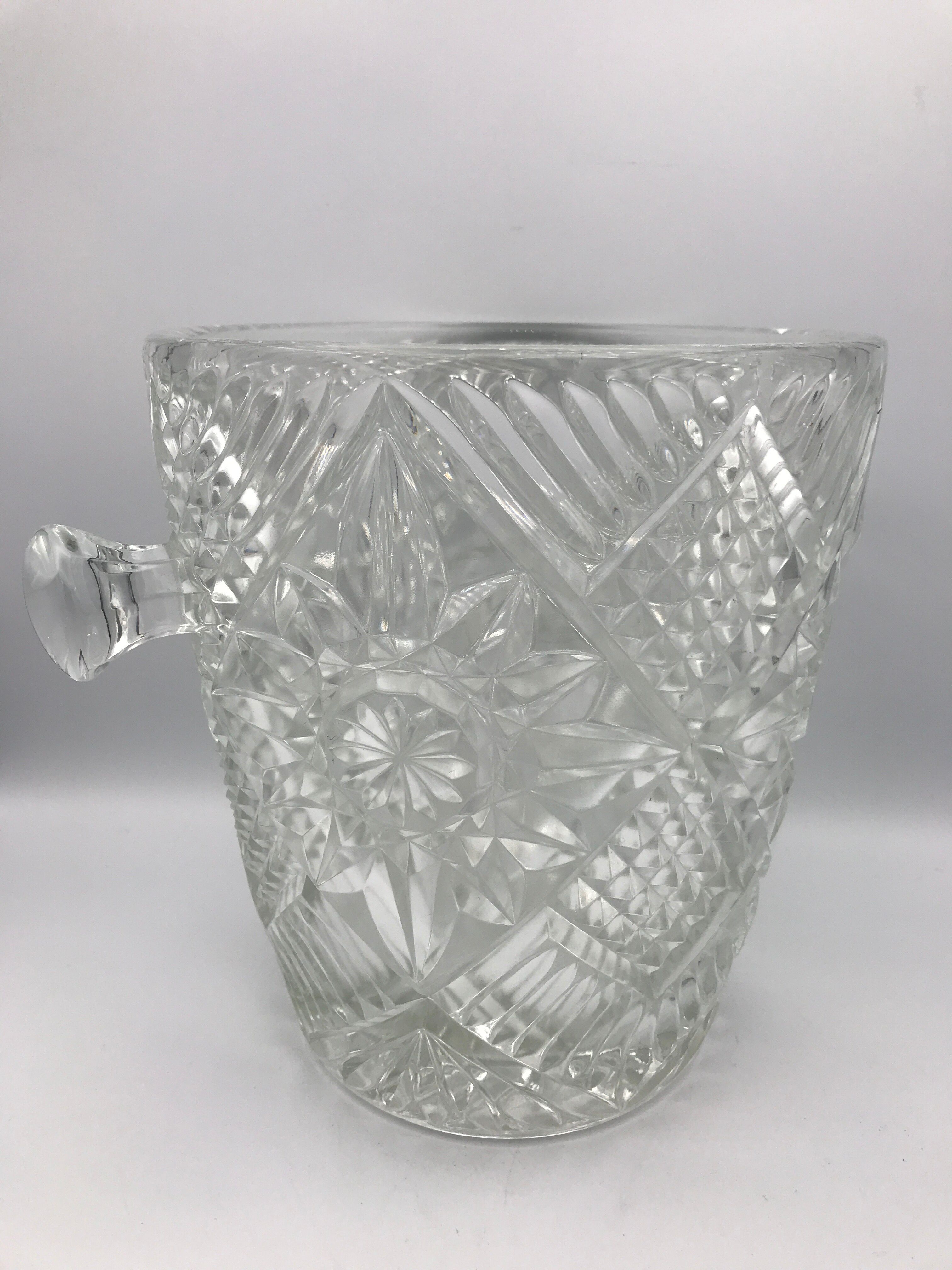 Champagne bucket in glass or crystal called bohemian