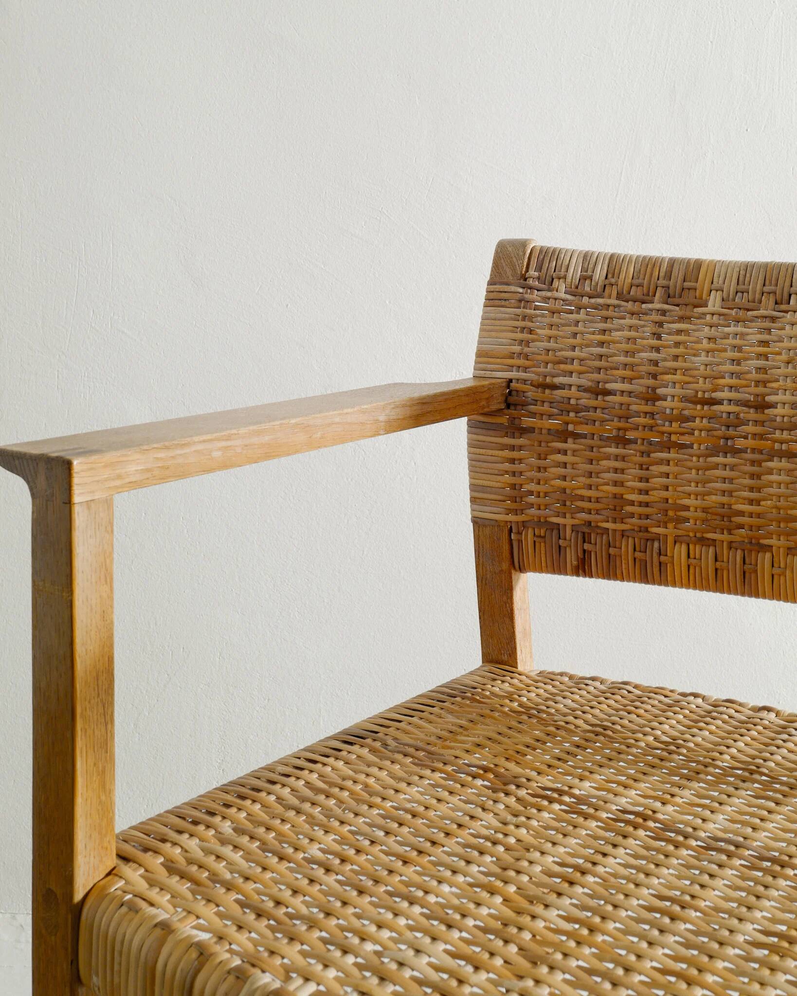 Pair of Vintage Danish Børge Mogensen BM-62 Wooden Armchairs, 1960s