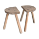 Duo de tabourets tripodes en bois brut